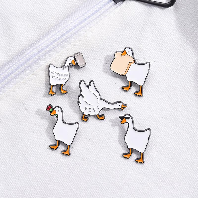 Design Adorable Animal Brooch Featuring Cute Cartoon Duck And Swan Styles For Unique Accessories Fashion