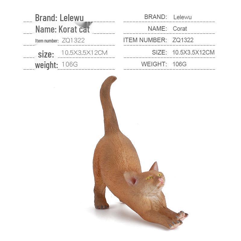 Children's Black and White Kitten Simulation Set - Toy Cat Figurine