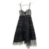 MAISON SPECIAL Excellent Condition 23Stainless Steel 21231265403 Sheer Mesh Tiered Tulle Dress Dress FREE blackUsed