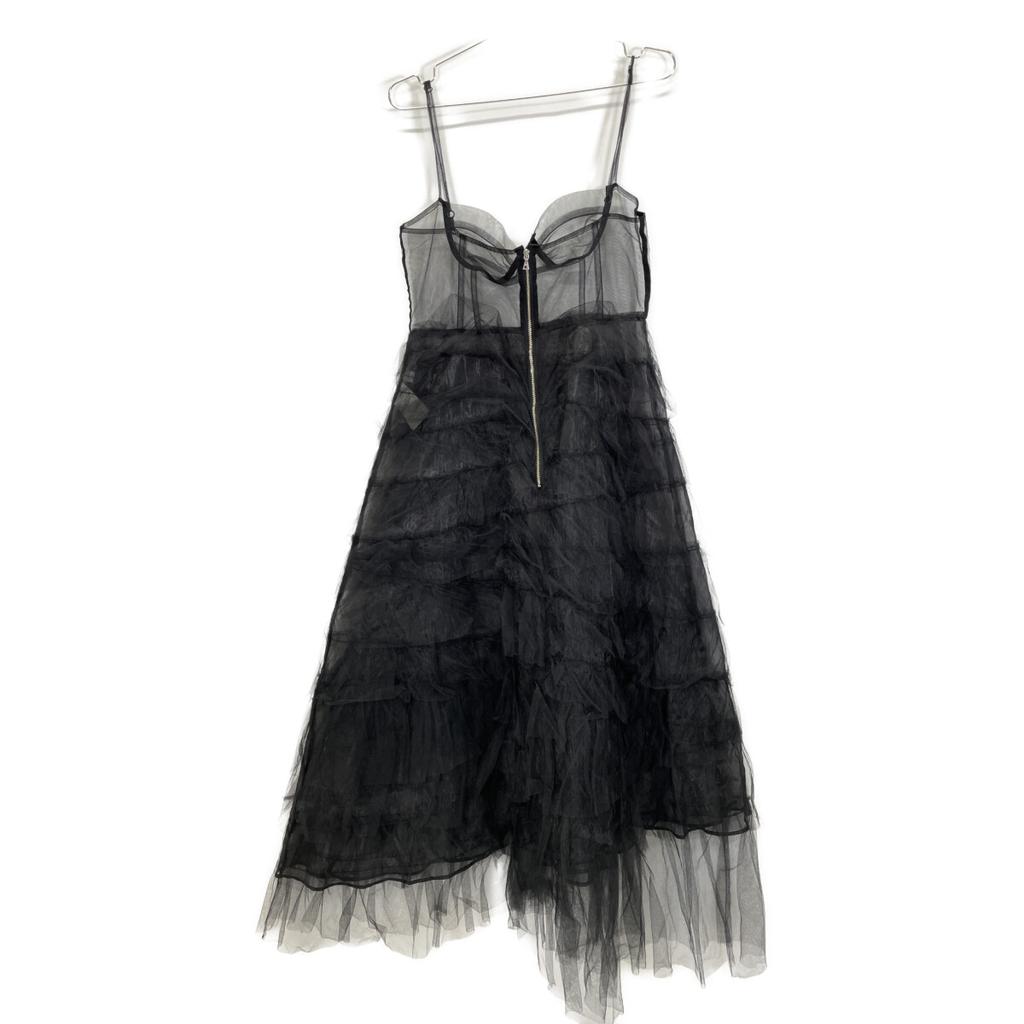 MAISON SPECIAL Excellent Condition 23Stainless Steel 21231265403 Sheer Mesh Tiered Tulle Dress Dress FREE blackUsed
