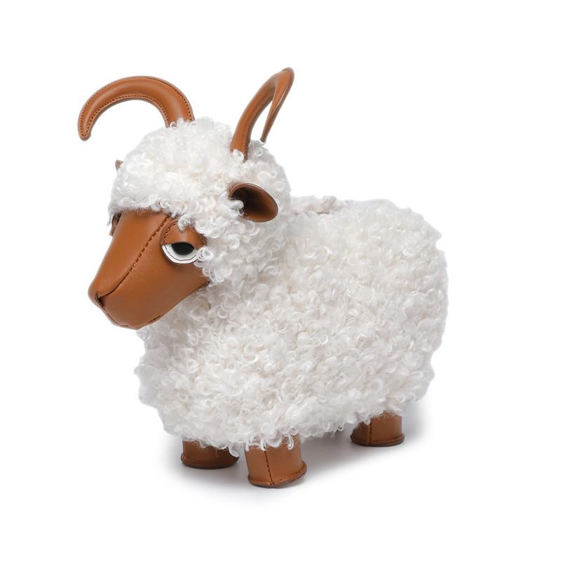 

New Fashion Design Cute Sheep Shape High-end Crossbody Bag Women s Soft Animal Cartoon Handbags Lady Trendy Luxury Dress Bag
