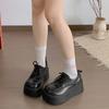 Black Retro British Style Platform Small Leather Shoes Women's 2025 New Autumn Versatile Height Increase Soft Sole Mary Jane Single Shoes
