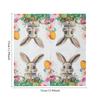Easter Napkins, 33x33cm 2-Ply with Cute Bunny, Flower Wreath & Easter Eggs Pattern for Easter Party Table Decor, 20pcs