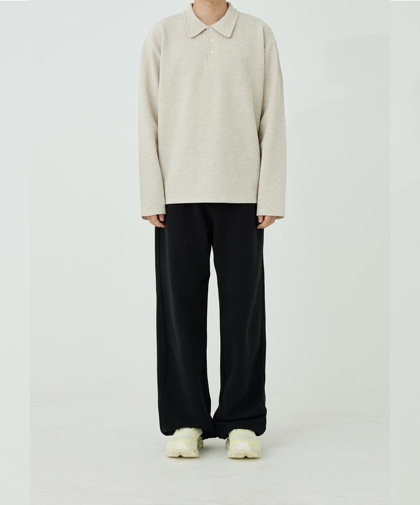 OX STUDIOS Waffle Polo Shirt (Cream)