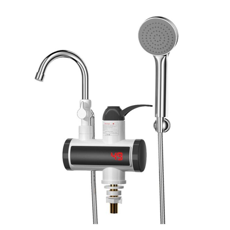 Digital Display Hot & Cold Dual-use Faucet Electric Heating Water Faucet & Shower Home Intelligent Instant Hot Water Faucet