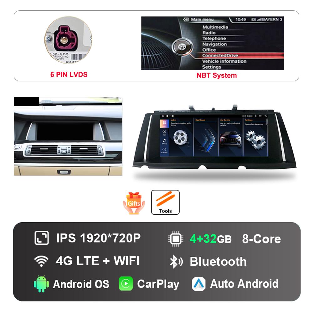 10.25 inch Android Car Radio Multimedia Player HD Touch Screen for BMW 7 Series F01 F02 2009 - 2015 CIC NBT System DSP Stereo