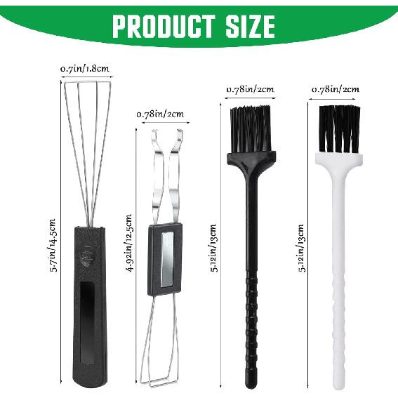 2PCS Keycap Puller and Switch Puller with 2PCS Keyboard Brush, Keycap Remover Switch Puller Mechanical Stainless Steel Keyboard Remover Keyboard