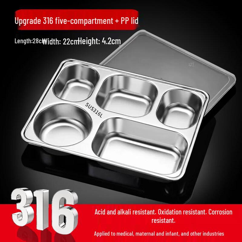 ZISIZ 316 Stainless Steel Divided Bento Box