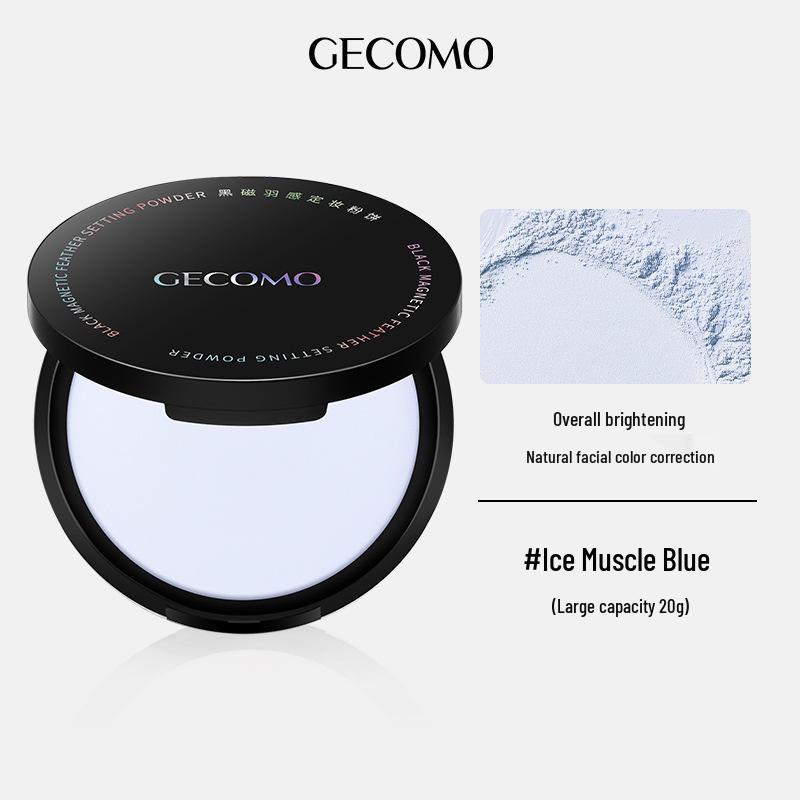 

GECOMO Magnetic Feather Setting Powder Foundation: Long-lasting Brightening Concealer for Even Skin Tone and Dullness. 20g