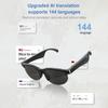 Okulary do inteligentnego tłumaczenia AI Kompatybilne z Bluetooth 5.4 Inteligentne okulary Bezprzewodowe okulary przeciwsłoneczne Bezprzewodowy zestaw słuchawkowy dla mężczyzn i kobiet