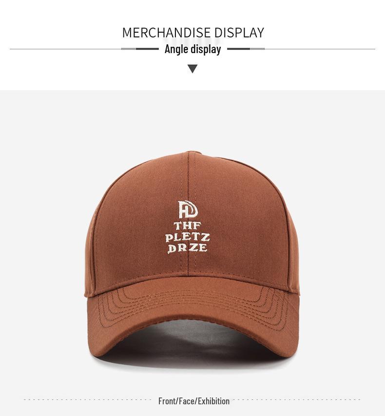 Korean Style Letter Embroidery Baseball Cap - Autumn/Winter Versatile Large Head Fit