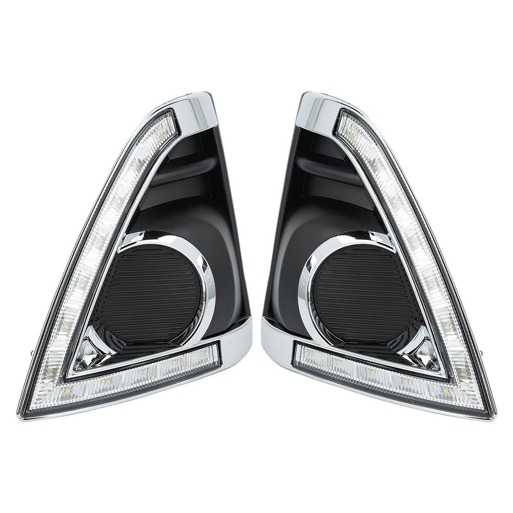 1 par DC12V 6000 6700K LED Vattentät Dubbelfärg DRL Blinkersljus Passar för Toyota Yaris Vios 13 15