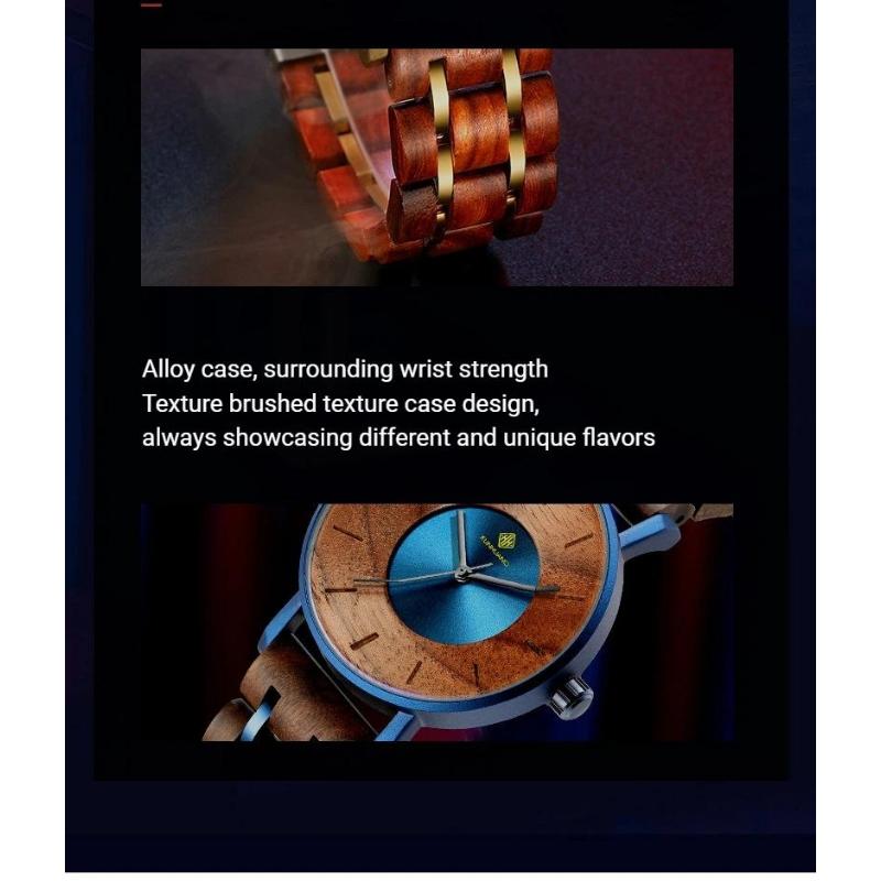 Alloy & Wood Combined Strap Watches Mens Quartz Watch Natural Unique Steel Wooden Clock Handcrafted Vintage Wooden Relogio Masculino