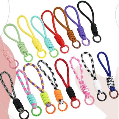 Colorful Braided Lanyard Keychain Unisex Anti-Lost Wrist Strap Paracord With Key Ring For Phone Camera U Disk Bottle Accessories