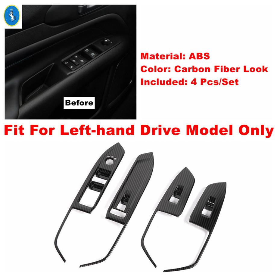 For Jeep Compass - Carbon Fiber Interior Gear Box / Engine Push / Glass Lift Button / Air AC Control Panel Cover Trim