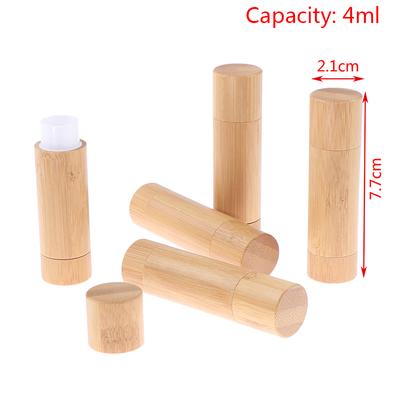 1PC DIY Lipstick Empty Tube Cosmetic Container Travel Bottle Empty Lip Gloss Tube 4ml Portable Bamboo Home Bathroom TOOLS