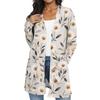 Women's Fashion Casual Retro Floral Print Mid-Length Cardigan Jacket