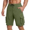 Herren Freizeit Locker Sitzende Mehrere Taschen Cargo-Shorts Elastischer Bund Kordelzug Outdoor Arbeitskleidung Shorts für den Sommer