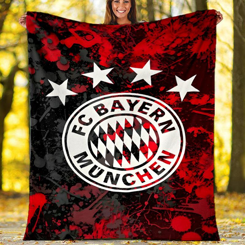 1pc B-Bayern Munich (6) Theme Blanket - Digital Print, Polyester, Cozy for All Seasons, Perfect for Outdoor, and Travel