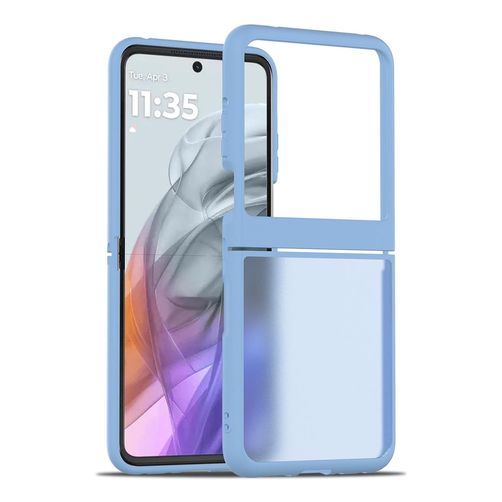 For Motorola Razr 60 Silver Shield Skin Feel Phone Case 2-in-1 Anti Drop Oil Spray Phone Case