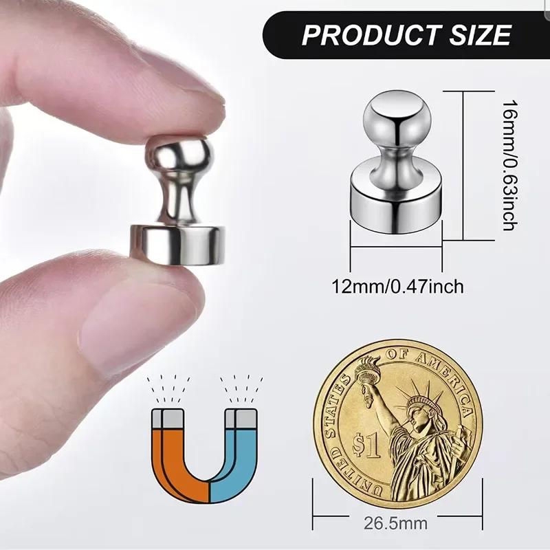 10/20PCS Super Strong Neodymium Magnetic Pushpins Sucker Thumbtack Durable Steel Magnet Push Pin for Refrigerator Whiteboard