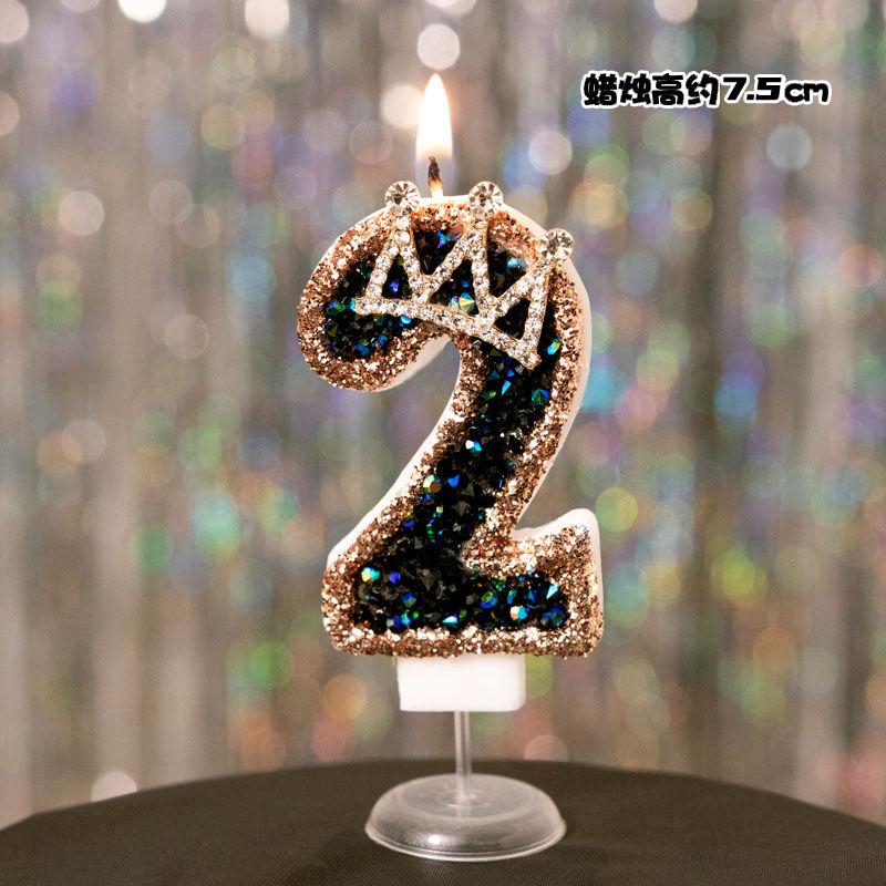 1Pc Princess Year Old Digital Birthday Candle Crown Cake Ornament Birthday Cakes Party Decoration Ornament Children's Gift