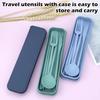 4 Sets Reusable Utensils Set with Case,Travel Utensils with Case,Reusable Utensils for Lunch Box accessories,Portable Chopsticks Knife Fork and Spoon