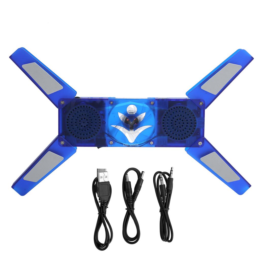 Computer Cooling Pad Foldable USB Cooling Holder with Hub LED Low Noise Heat Dissipation Fan