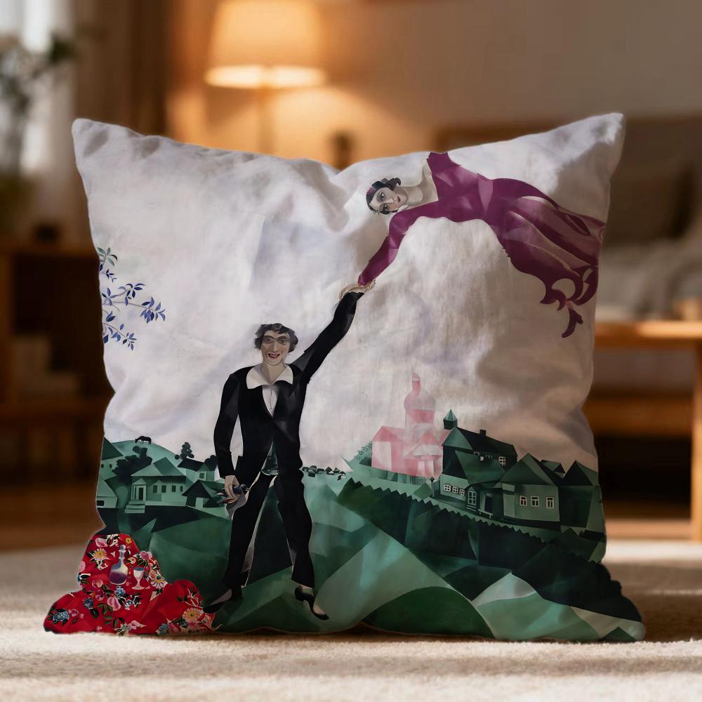 Popular M-MMarc Chagall Cushion Cover Soft Washable Pillow Case Multi-Scene for Couch Bed Travel Office Use