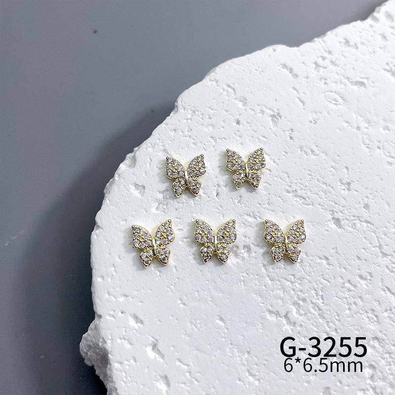 Lux Zircon Bowknot Nail Art Jewelry - Sparkling French Niche Design