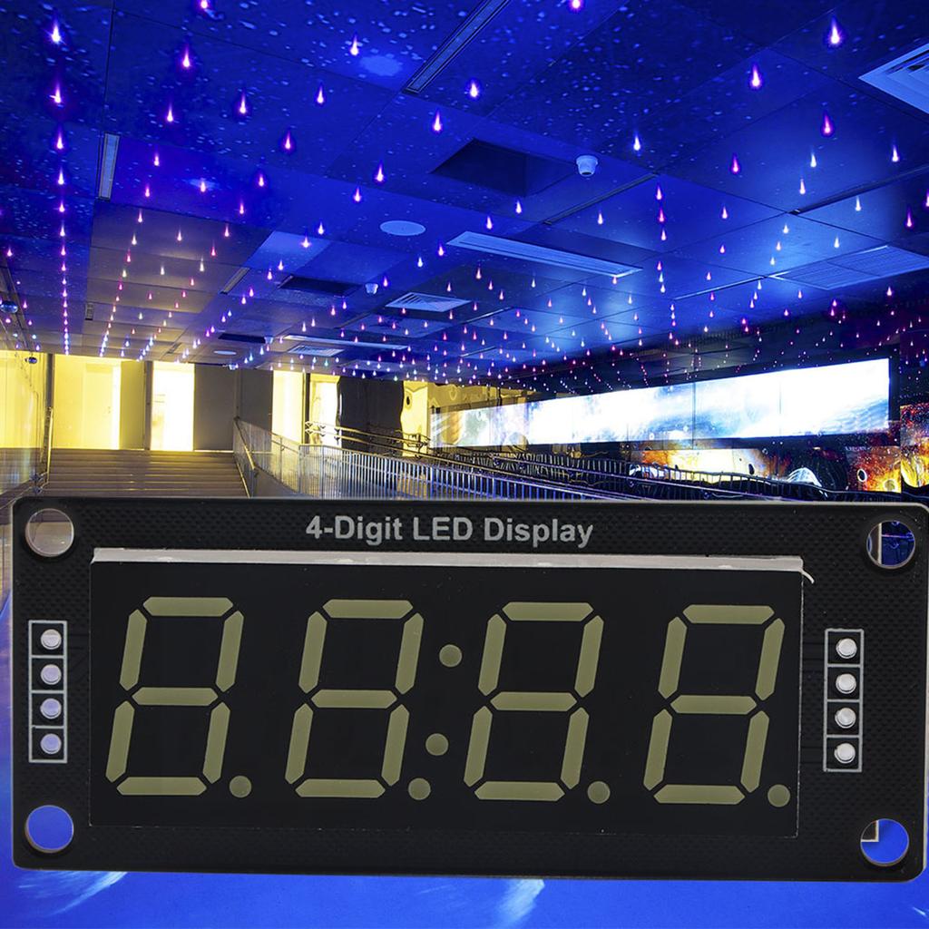 LED Display Tube Module 4 Digit 7 Segment White Display Color Fits for Arduino Use Library TM1637.h