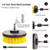 4-Pc Drill Brush Attachment Set Power Scrubber Cleaning Kit For Grout Floors Tiles Bathrooms Kitchens & Cars