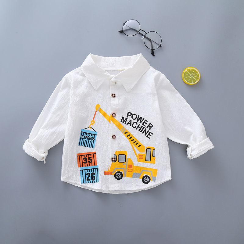Boys Long Sleeve Plaid Button-Up Shirt for Spring and Autumn