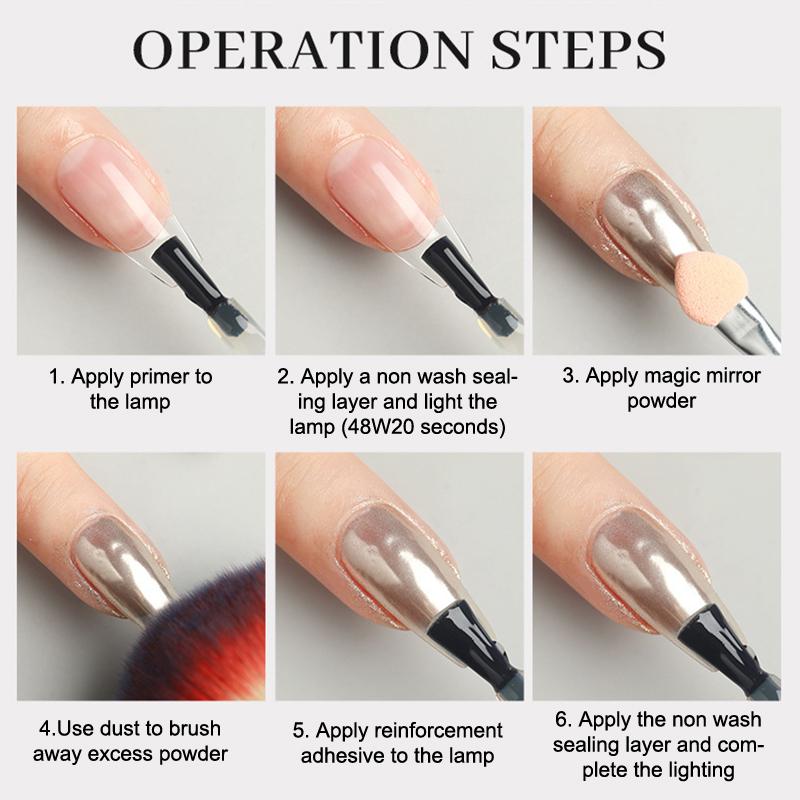 10 Stück Nagelpulver Pinsel Schwamm Einweg Doppelseitig Lidschatten Applikator Spiegel Chrom Pigment Schwamm Stift