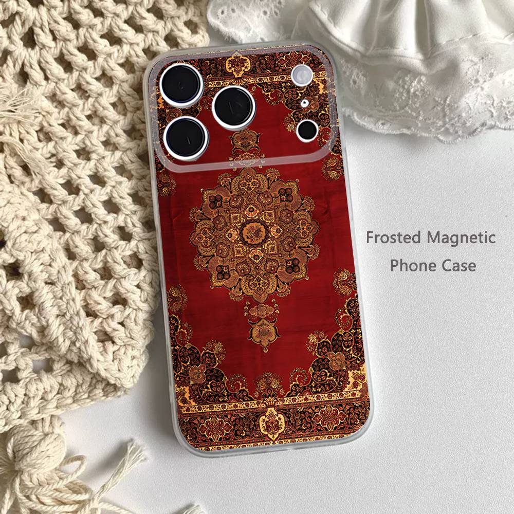

VINTAGE Persian Carpet Pattern For iPhone 11,12,13,14,15,17,16,Pro,Plus,E,Max,Air,Mini Clear Magnetic Frosted Cover iPhone12