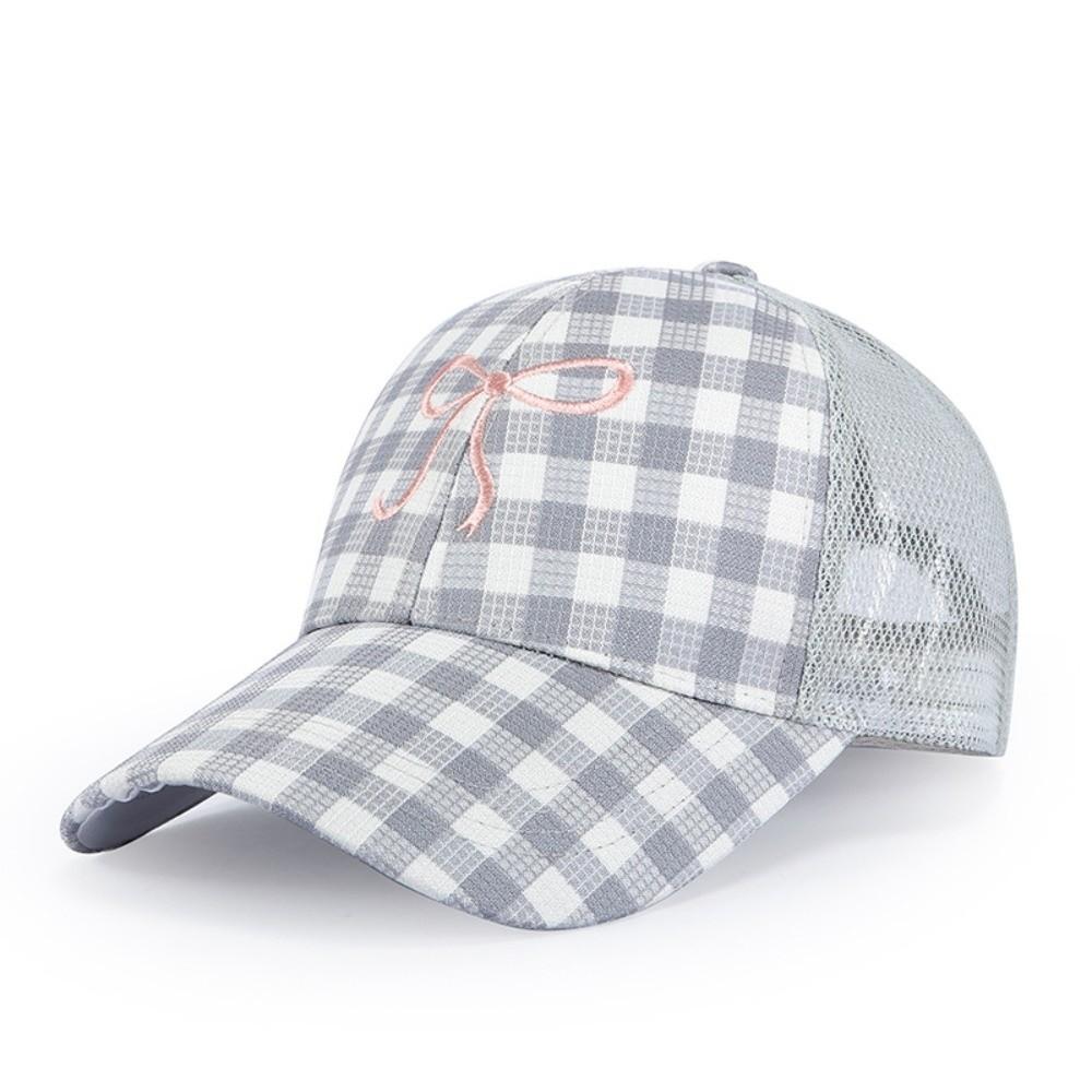 

Checkered Baseball Caps Versatile Sun Hats Beach Women s Duck Tongue Visors Summer Season серый