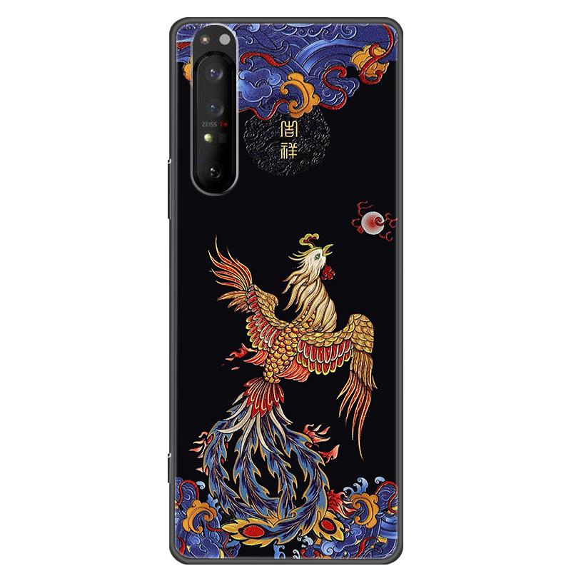Retro 3D Case for Sony Xperia 1 5 10 II Relief EMBOSS Silicone Cover for Sony Xperia 1 5 10 III XZ4 XZ5 Bumper Shell