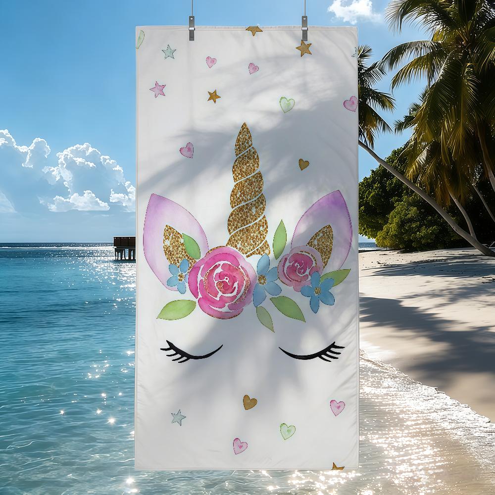 Cute Unicorn Towel Quick Drying Beach Towels Are Suitable For Swimming Pools Camping Yoga And The Gym