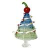 Seasonal Home Festive Ornament Glazed Christmas Tree Figurine, Colorful Miniature Xmas Decor, Handcrafted Exquisite Gift for Colleagues Glass