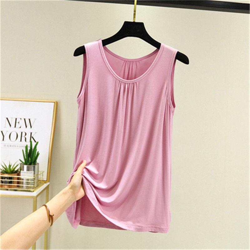 Large Sizes Women's Modal Camisole: Summer Sleeveless Loose-Fit T-Shirt-Style Top, Large Size