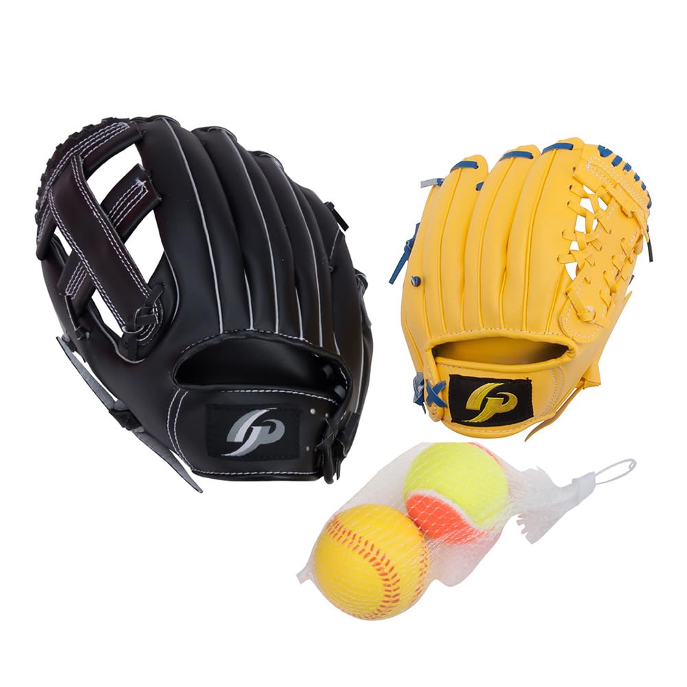 

GP Baseball Glove Set for Parents and Easy Magic Includes Two Balls Throw Child Children, Catch, (Adult - Left-Handed / - Right-Handed Throw)