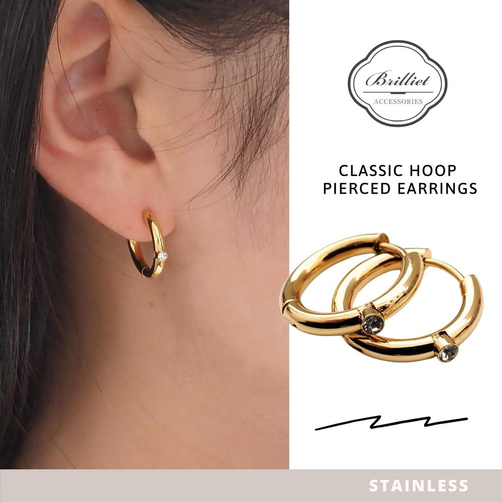 Brilliet Stainless Gold Earrings, Hoops, Women's Earrings, Steel, Accessories, Cute, Stylish, Affordable, Gift,