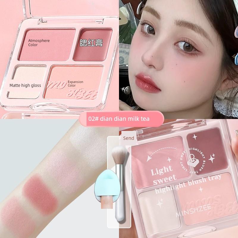 Chen Shi'an Recommend Four-Color Blush Highlighting Powder Blusher Red Rouge Matte Expansion Color 2024 New Arrival