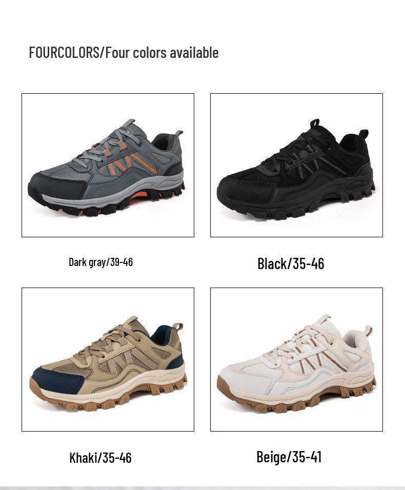 Breathable Non-Slip Hiking Shoes: Versatile, Soft-Sole, Low-Top Footwear for Women & Men in Autumn/Winter