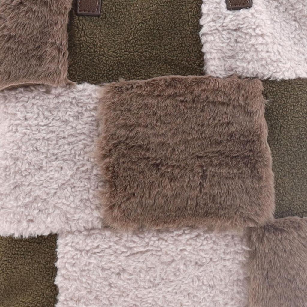 Nananoel pappy Eco-Fur Patchwork Tote BagA4 Size, Size 2553311016, Large Gray (391)