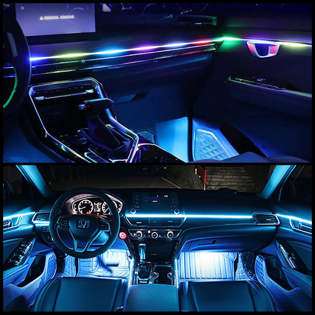 140/55.1inch Universal Car RGB Atmosphere Lamp LED Ambient Lights USB APP Remote Neon Light Strip Vehicle Decoration