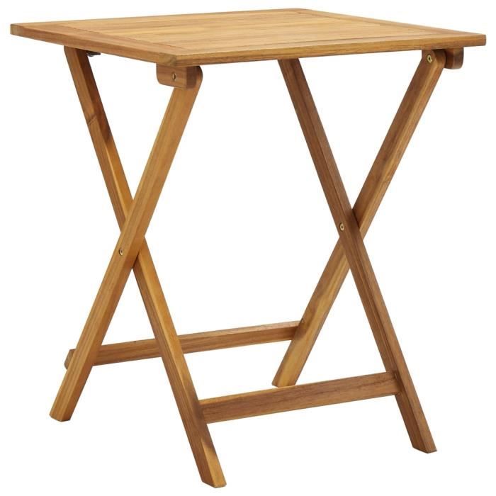 Meuble de bistro pliable avec coussins - Bois - 60 x 60 cm