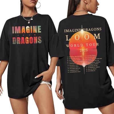 Imagine Dragons Loom Tour 2026 Dam Herr Sommar T-shirt Översized Skjorta Flickmode Y2K Kvinna Bomulls-T-shirt Streetwear