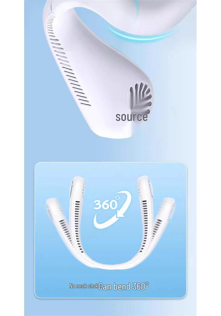 Lightweight Portable Neck Fan: 3-Speed Adjustable, Rechargeable, Ideal for Students, Office & Travel