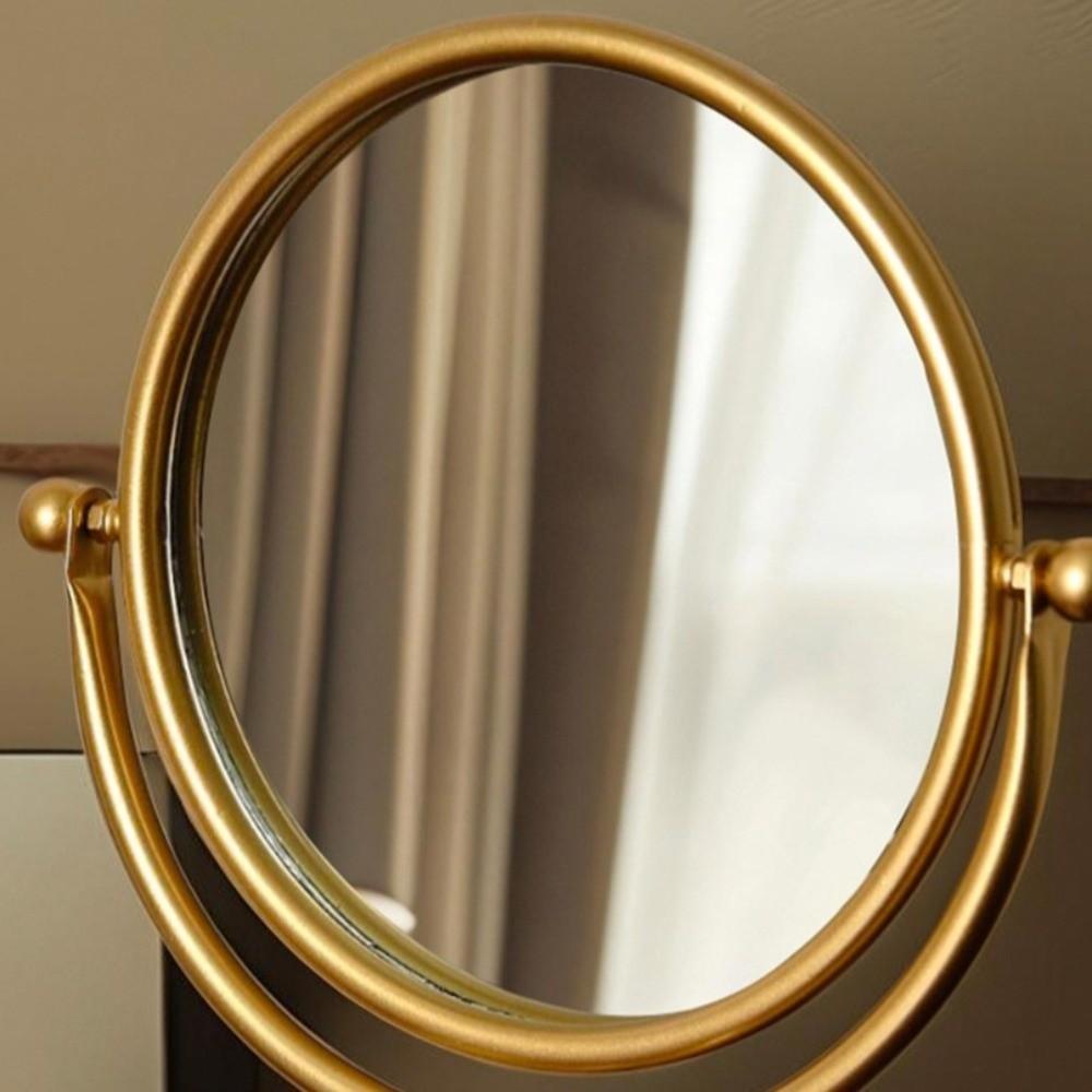 360° Rotatable Makeup Mirror Oval Desktop Stand Mirror Iron Art Bow Vanity Mirror  TableTop